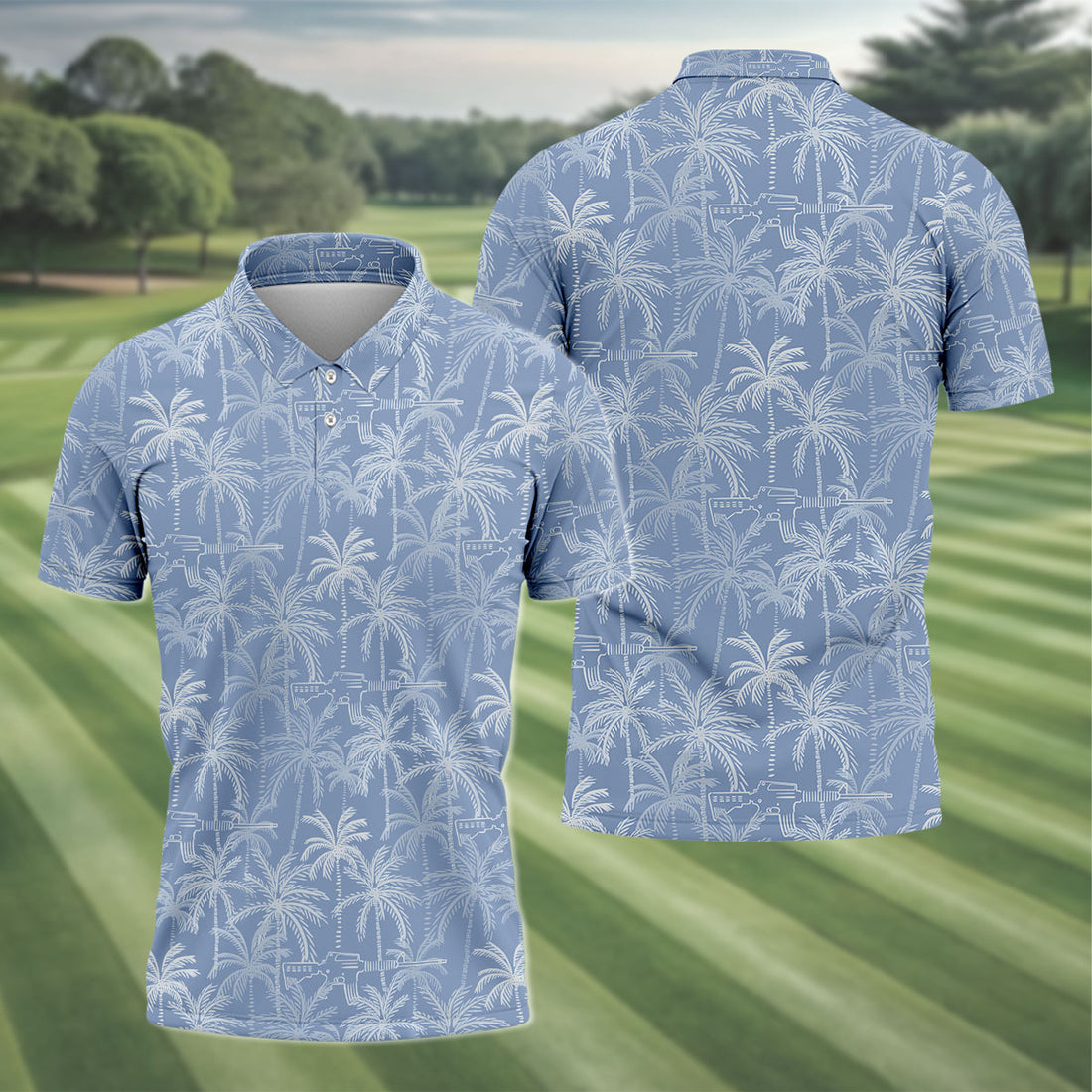 Summer Palms Golf Polo Shirt, Mens Golf Gift, Funny Golf Shirt