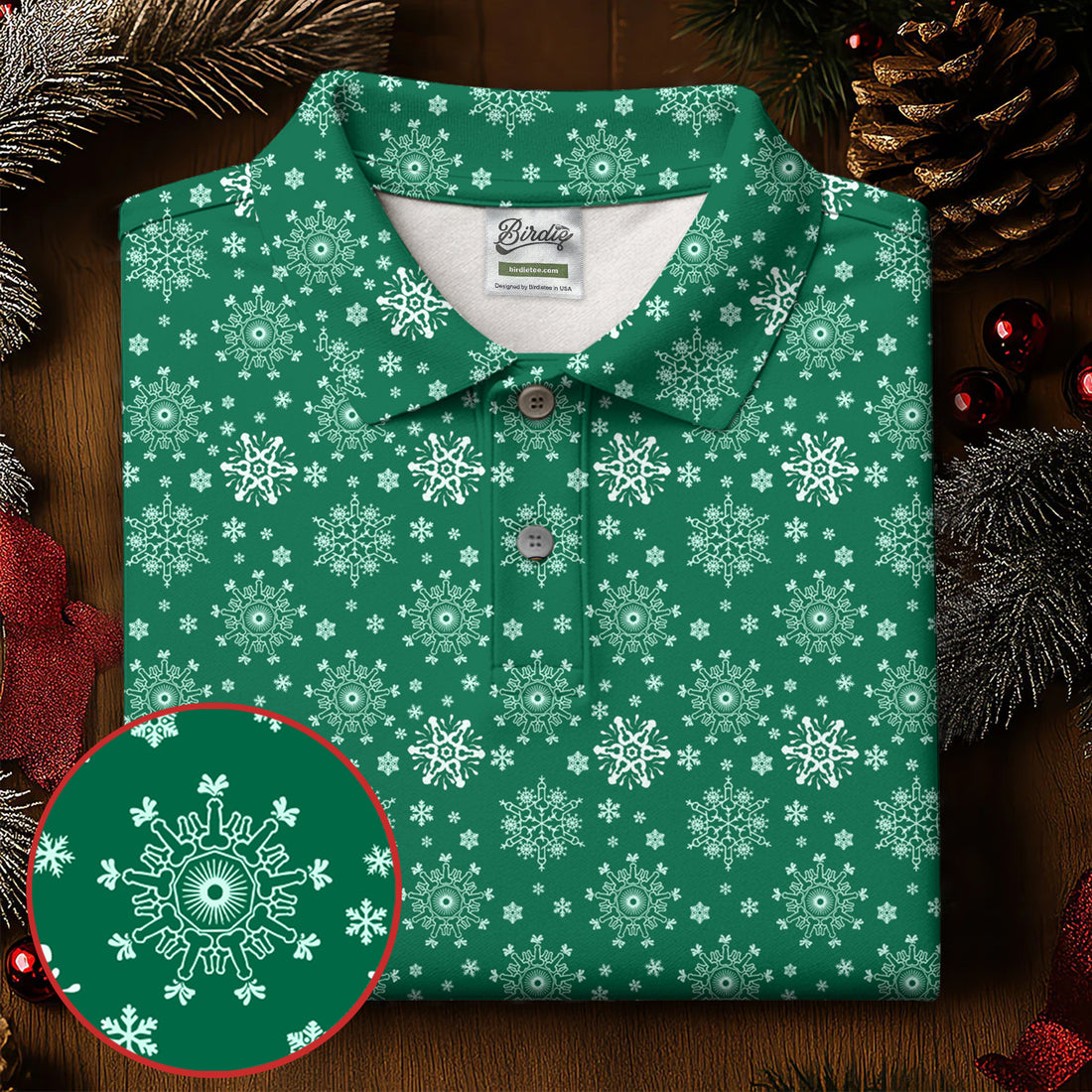 Dirty Funny Adult Humor Snowflakes Green Golf Shirt, Fun Men's Golf Polos, Christmas Golf Shirt, Polo Shirts For Men