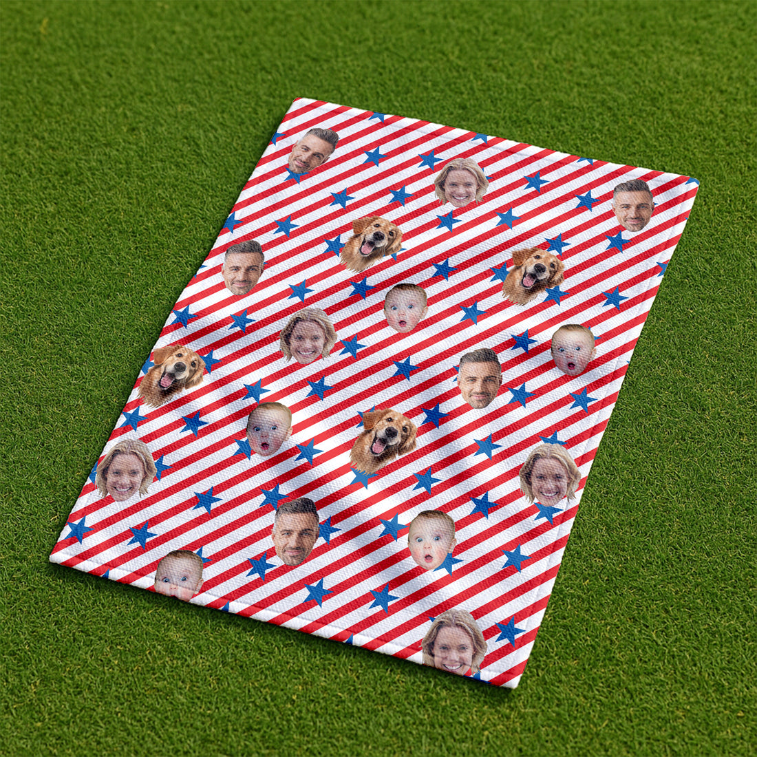 Custom Face Towel, US Patriotic Golf Towel, American Flag, 4th Of July Star, Cool Golf Towel, Gift For Golfers