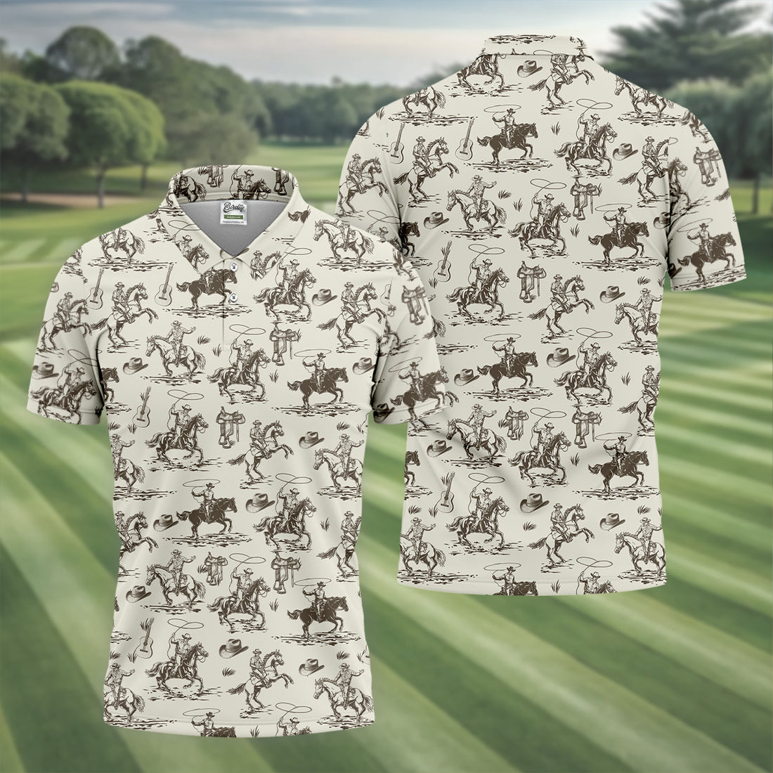 Cowboy Ride Horse Hawaiian Shirt, Golf Polo Shirt, Golf Shirts For Men, Golfing Apparel