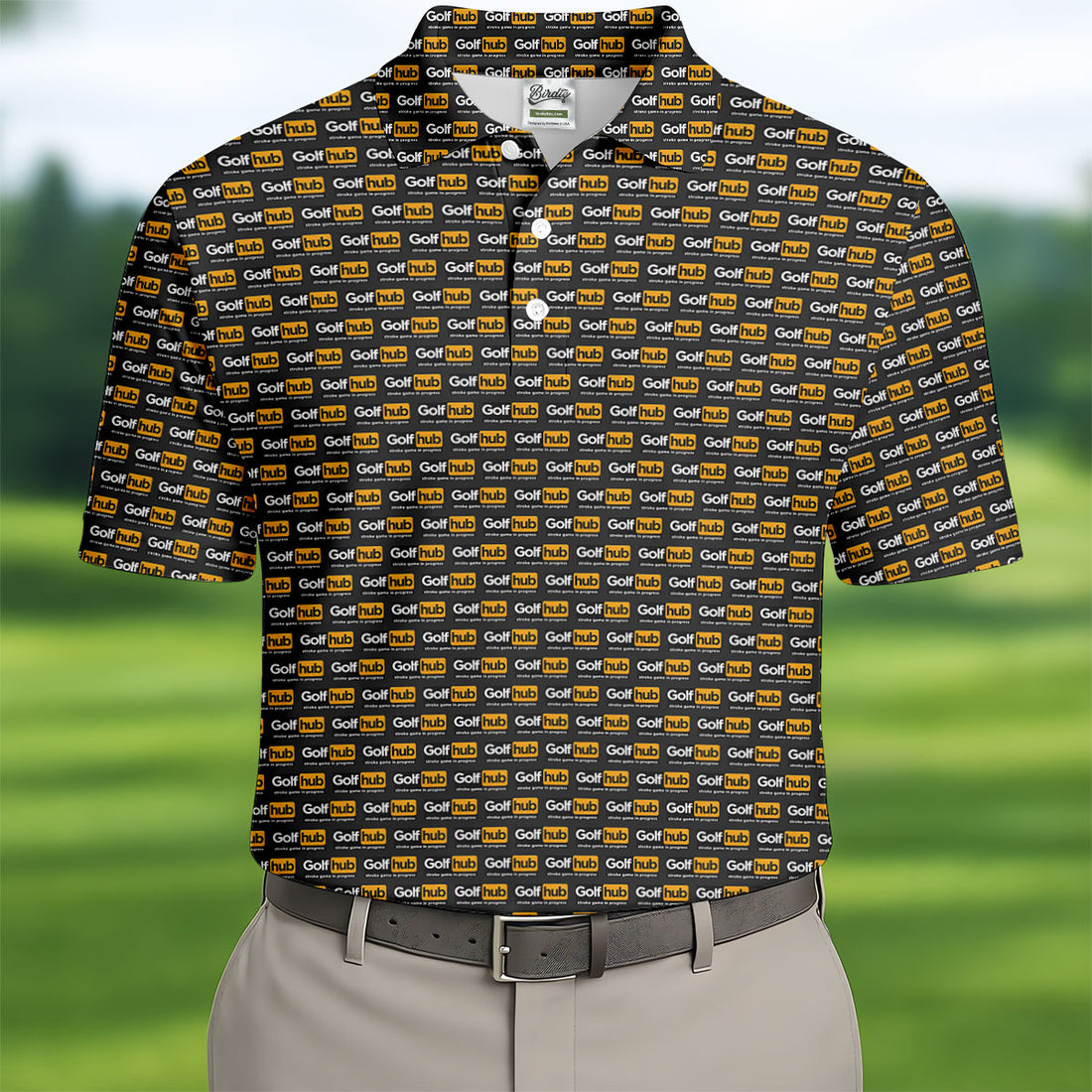 Golf Hub Repeat Logo Polo Shirt, Funny Golf Community Design, Golf Shirts For Men