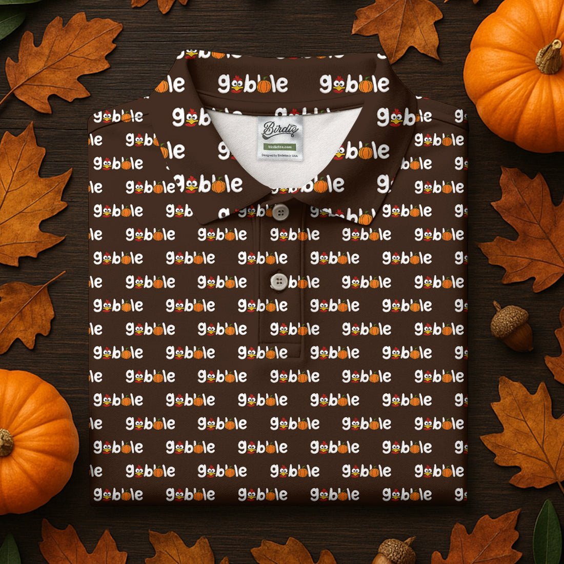 Gobble Turkey Thanksgiving Holiday Fun Golf Shirts For Men, Polo Shirts For Men, Golf Gift For Men