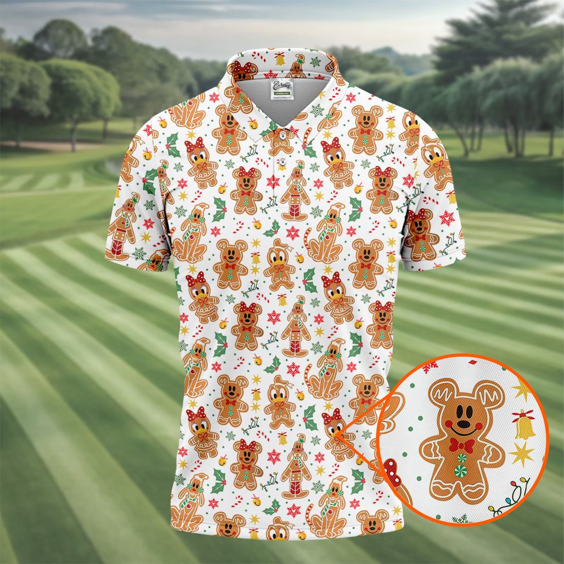 Funny Gingerbread Christmas Golf Shirt, Men's Funny Golf Shirts, Polo Shirts For Men, Christmas Golf Shirt