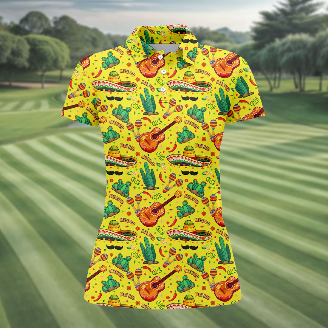 Olé Mexico Mexican Instruments Ladies Golf Tops, Cinco De Mayo Celebration Golf Shirt For Women