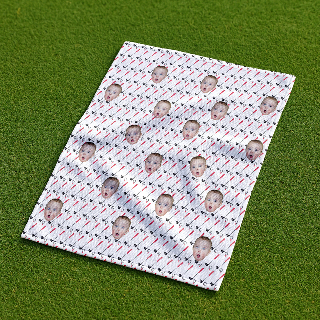Custom Kids Face Funny Golf Towel, Golf Rag, Cool Golf Towel, Christmas Golf Gift