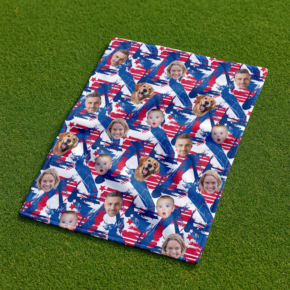 Custom Face Towel, 4th of July Golf Towel, Patriotic Golf Towel, USA Golf Towel, Independence Day Golf Towel