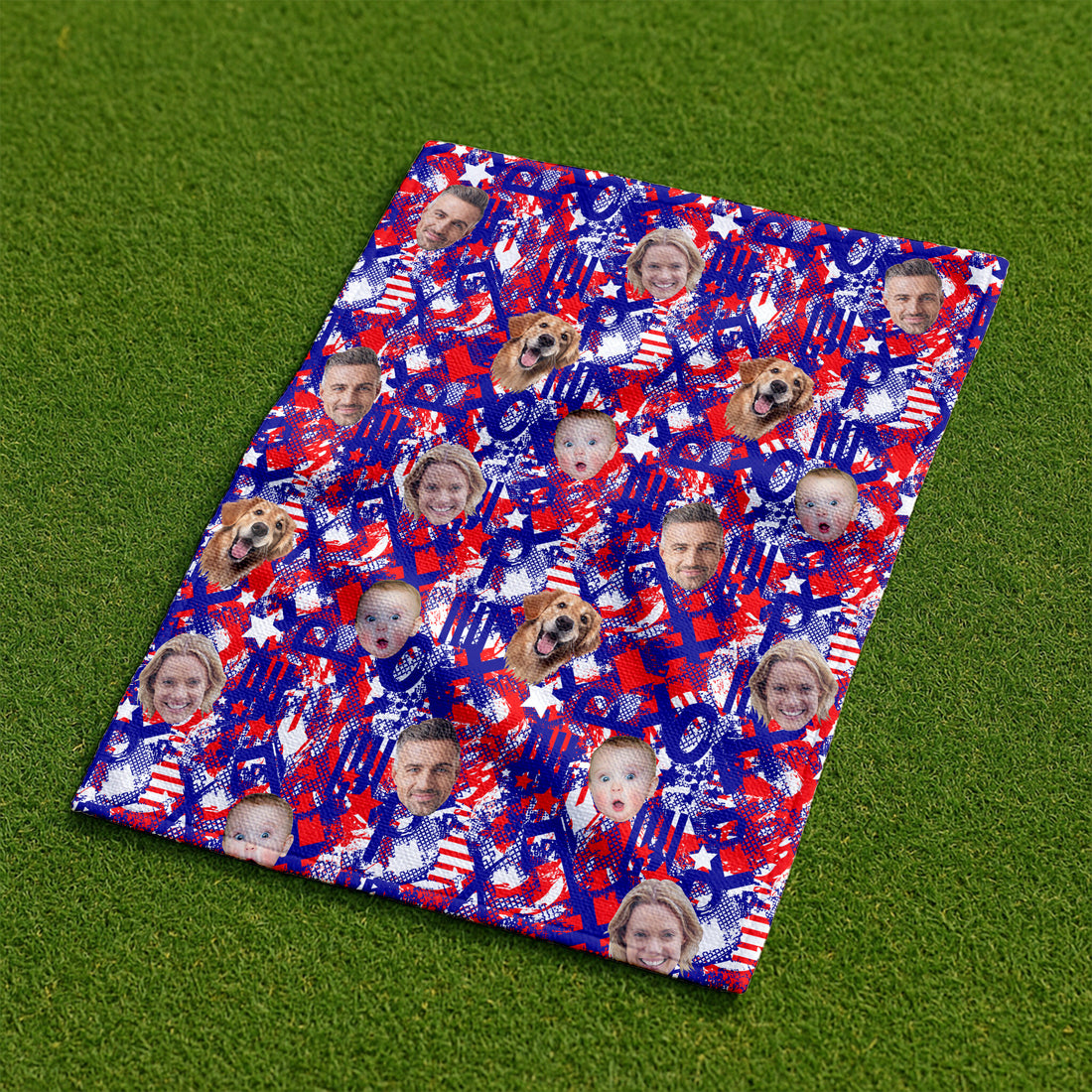 Custom Face Towel, 4th of July Golf Towel, Independence Day Golf Towel, Patriotic Golf Towel, USA Golf Towel