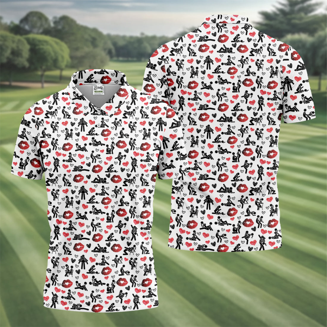 Adult Humor Position Fun Men's Golf Polos, Men's Golf Polo, Golf Gift For Men, Golfing Apparel