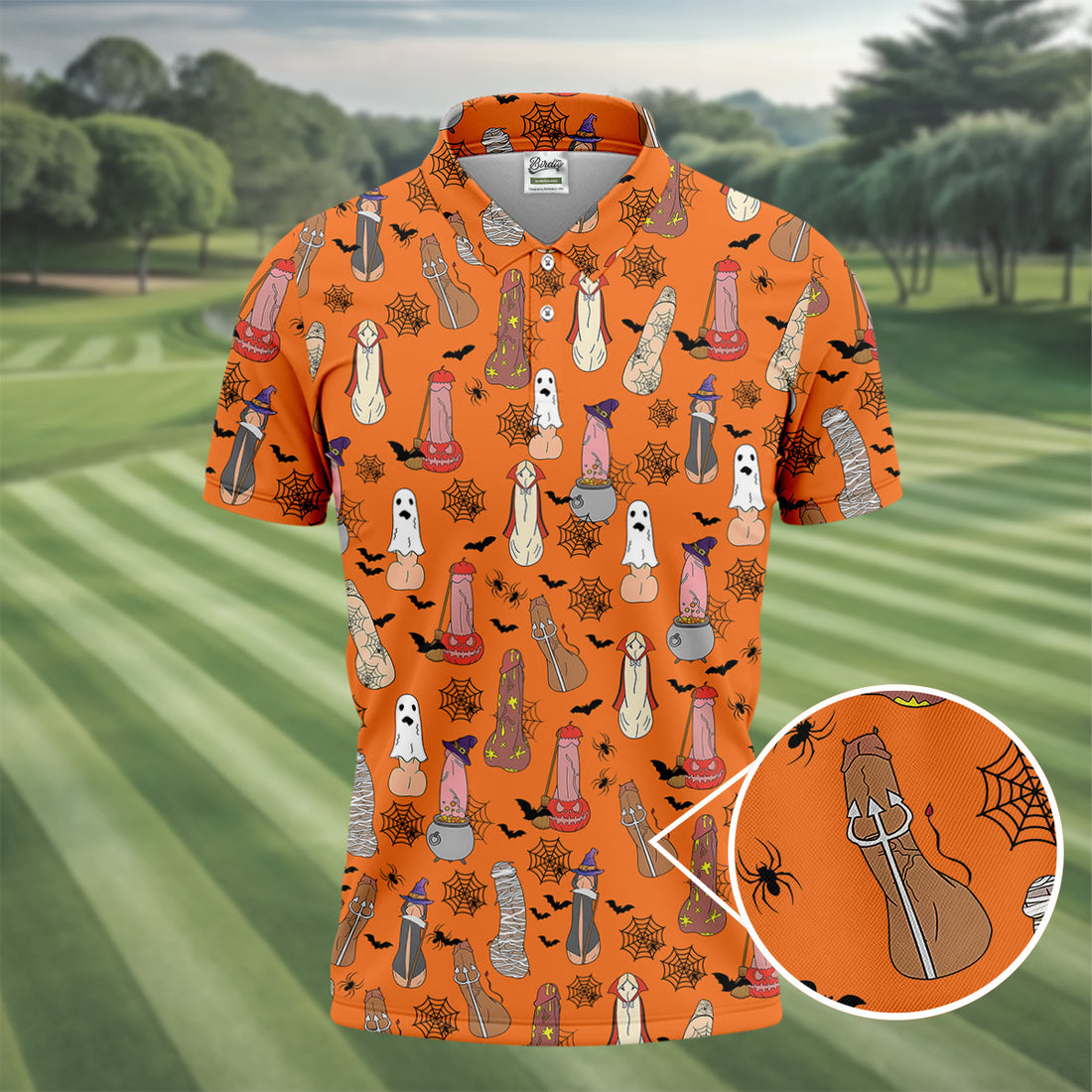 Funny Dirty Orange Halloween Golf Shirt, Fun Golf Shirts For Men, Halloween Gift Idea, Polo For Men