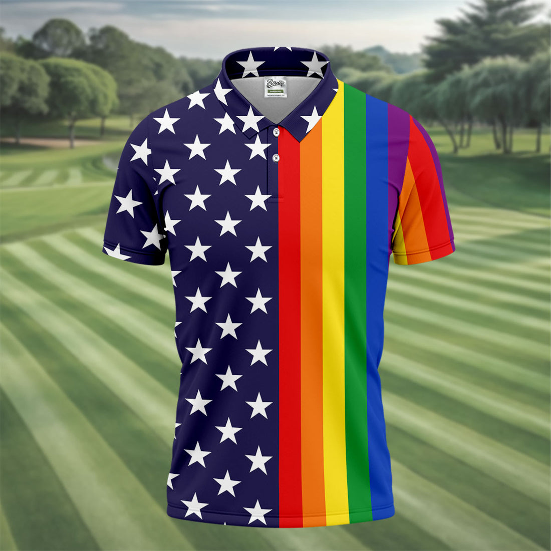 American Pride LGBT Support Golf Tops For Men, Pride Month Golf Shirts For Men