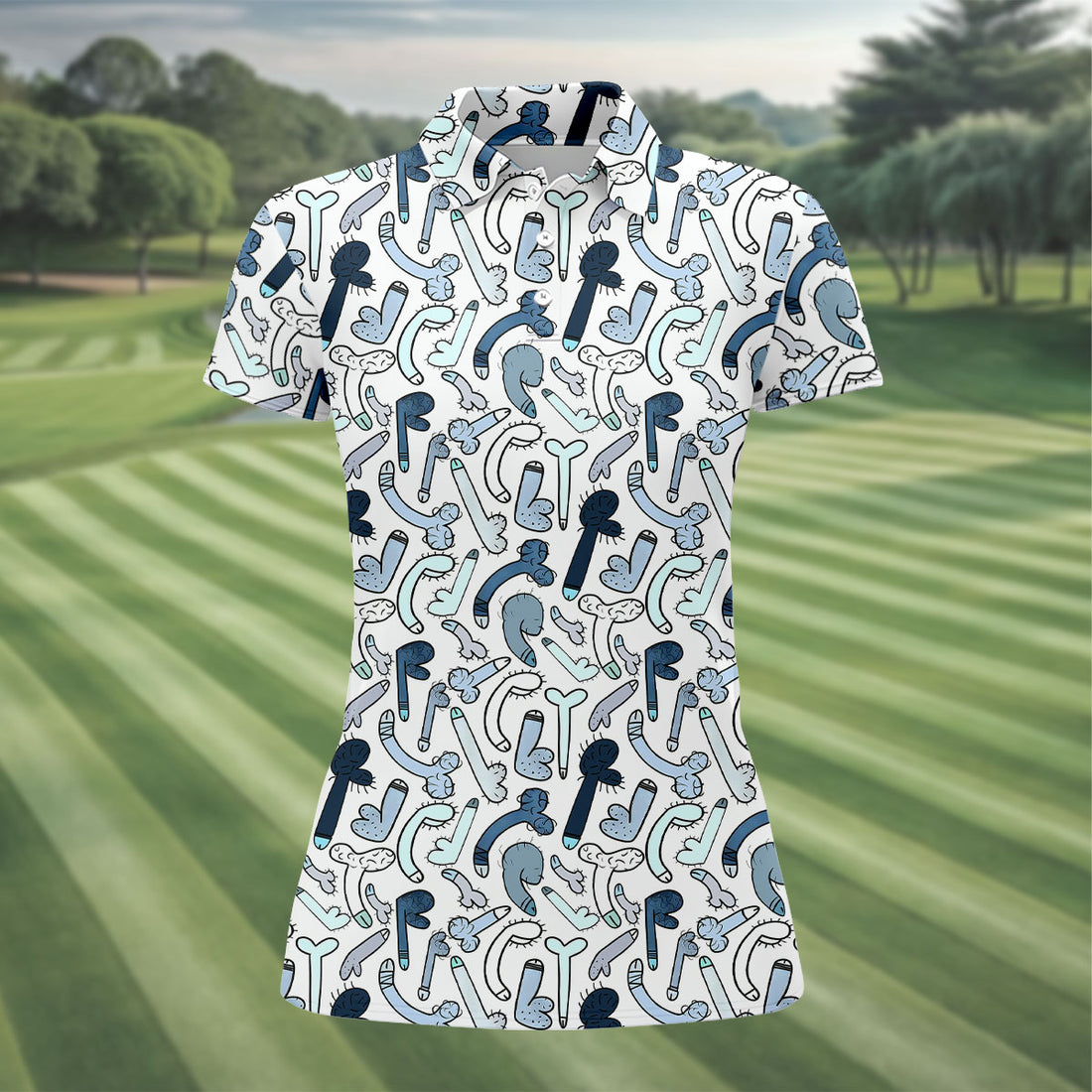 Adult Humor Hawaiian Golf Shirt, Dirty Funny Ladies Golf Tops, Golf Shirt For Women