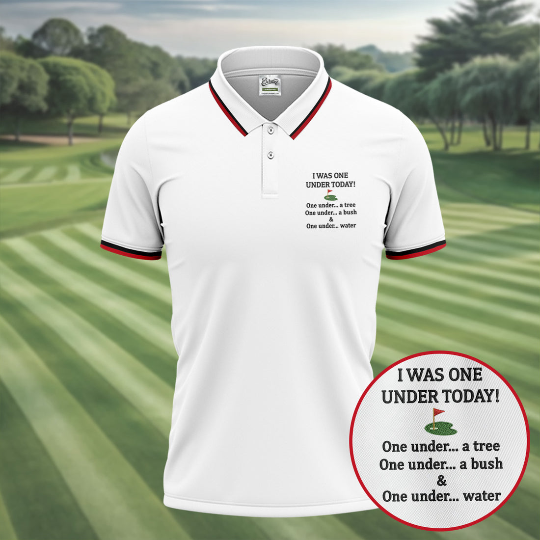 I Was One Under Today White Golf Shirt, Funny Golf Shirt, Golf Shirts For Men, Polo Shirts For Men