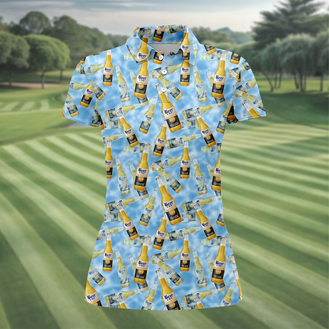 Beer And Golf The Perfect Combination Fun Women's Golf Shirts, Women's Golf Tops, Ladies Golf Shirts
