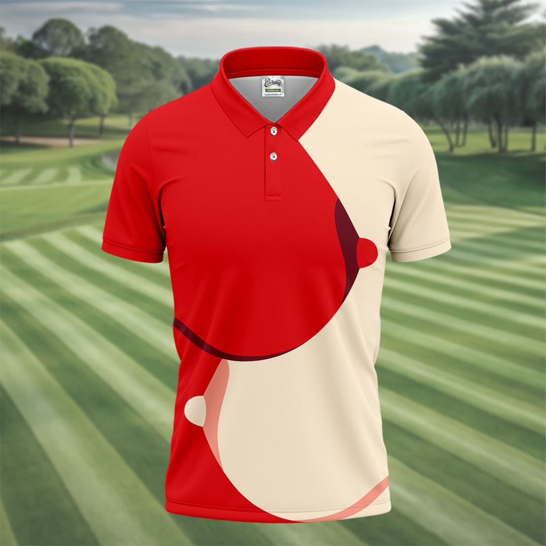 Santa Claus Belly Christmas Design Hawaiian Golf Shirt, Golf Shirts For Men, Polo Shirts For Men
