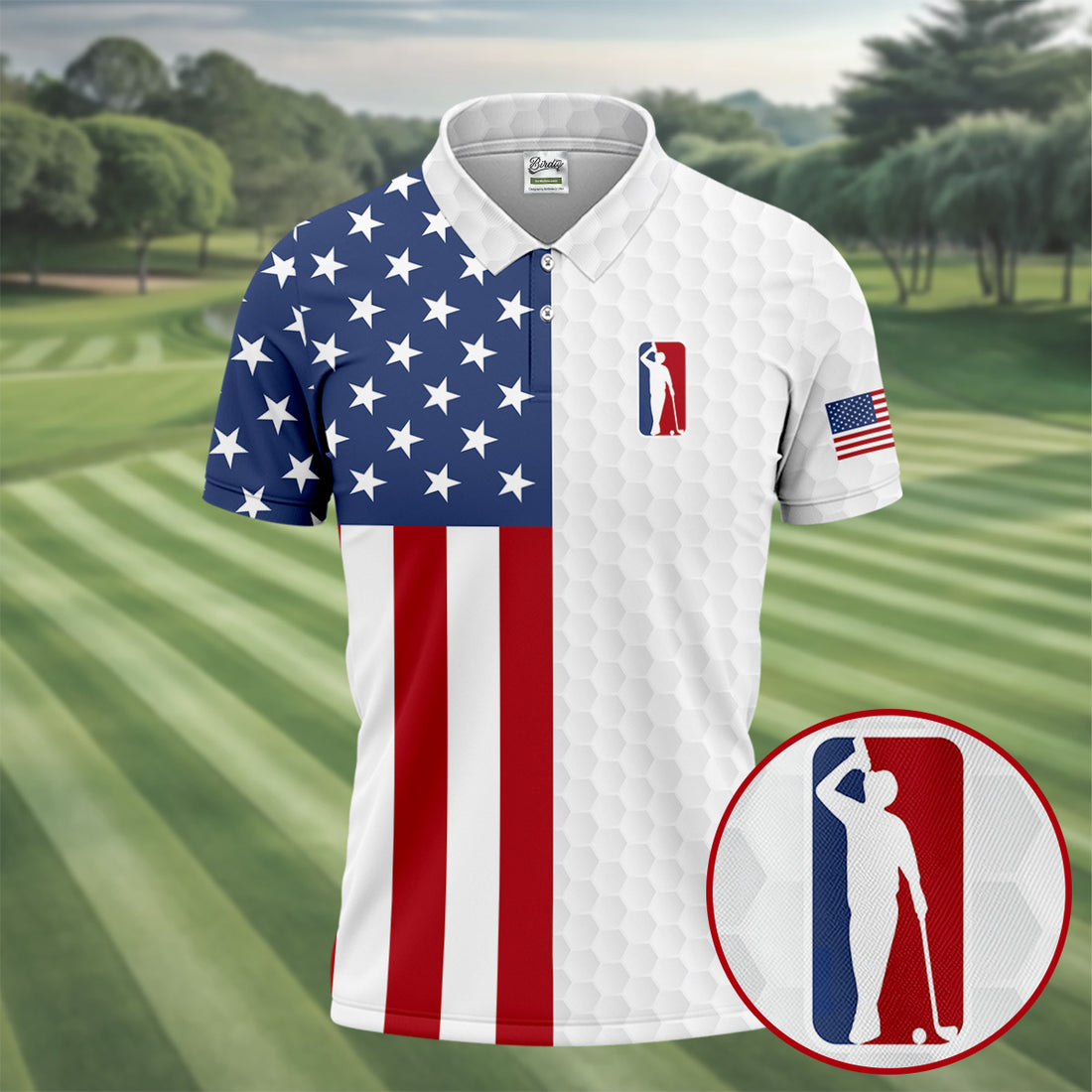 Funny Drunk Golfer Patriotic Golf Tops For Men, US 250th Anniversary Golf Shirt, Polo Shirts For Men