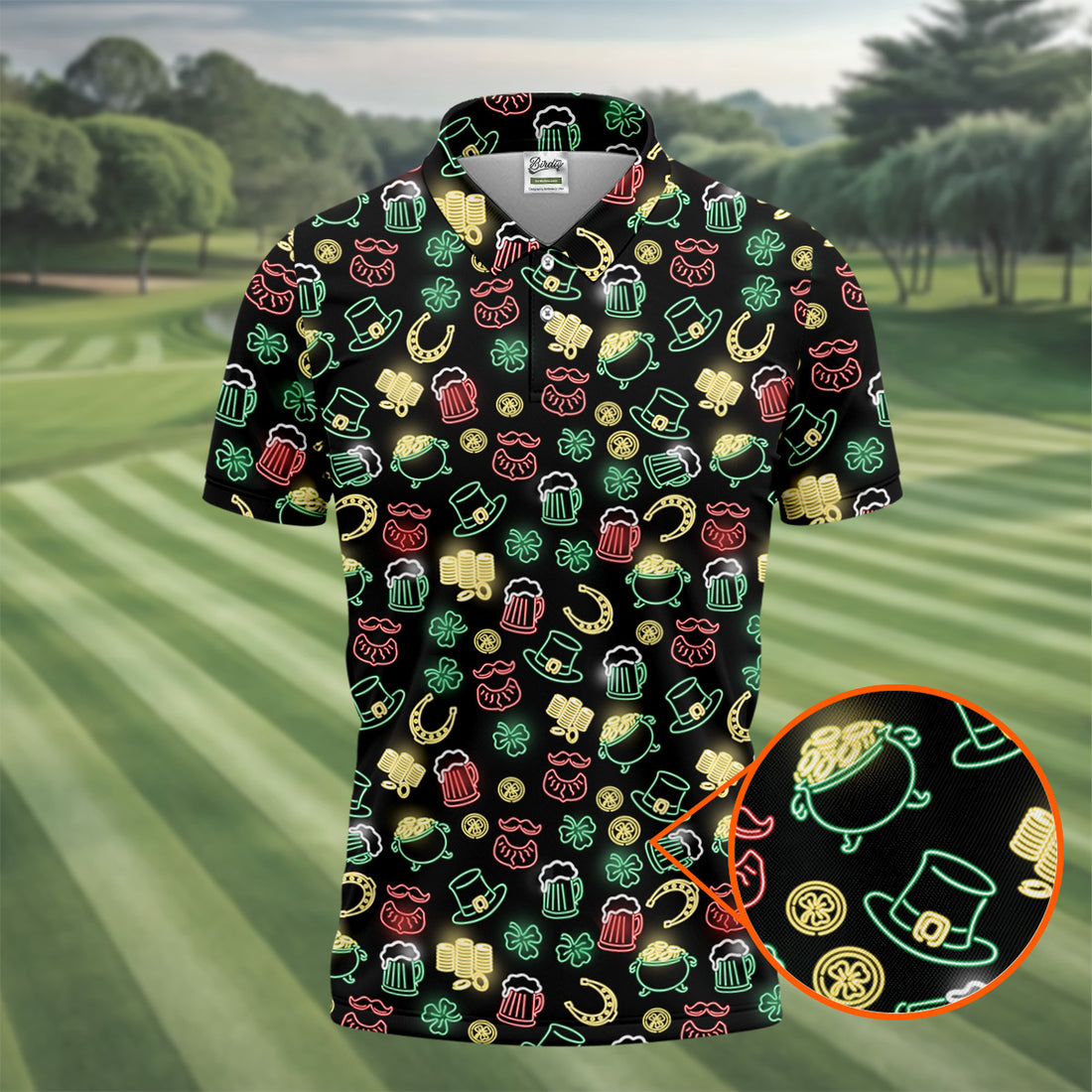 Leprechaun Hats Gold Coins Pot St Patrick's Day Shamrock Golf Shirt, Polo Shirts For Men, Golf Shirts For Men