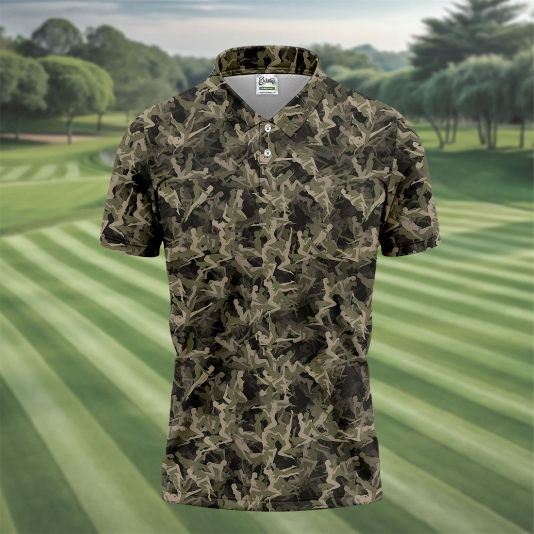 Funny Couple Camo Golf Tops For Men, Unique Gift For Golfer, Men's Golf Polo, Golfing Apparel