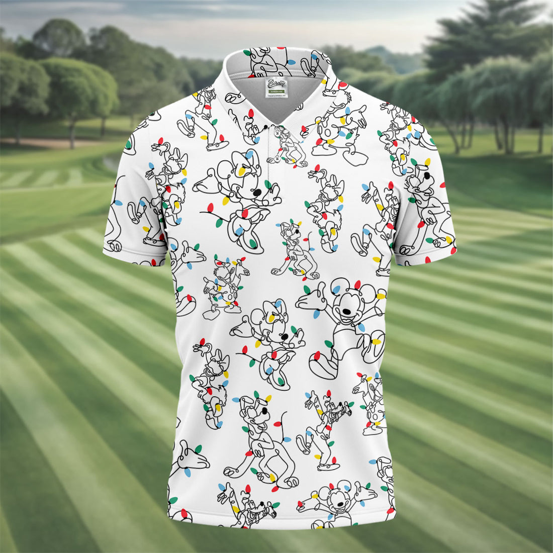 Happy Cartoon Characters Xmas Golf Shirt, Polo Shirts For Men, Golf Gift For Men, Christmas Golf Shirt