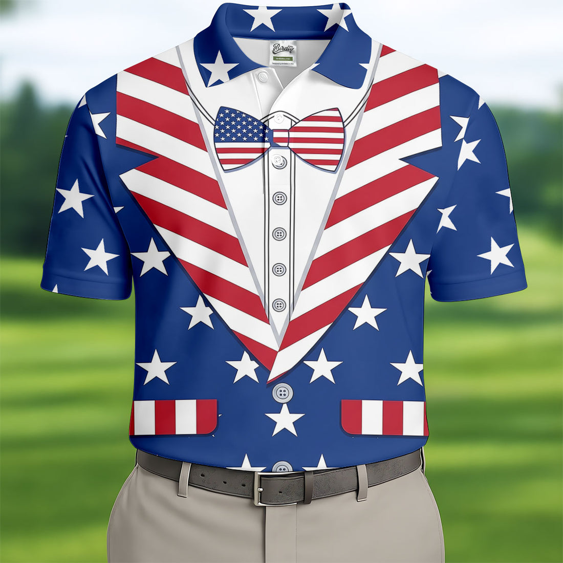 US Flag Costume Patriotic 4th Of July Golf Shirt, 250th Anniversary Polo Shirts For Men