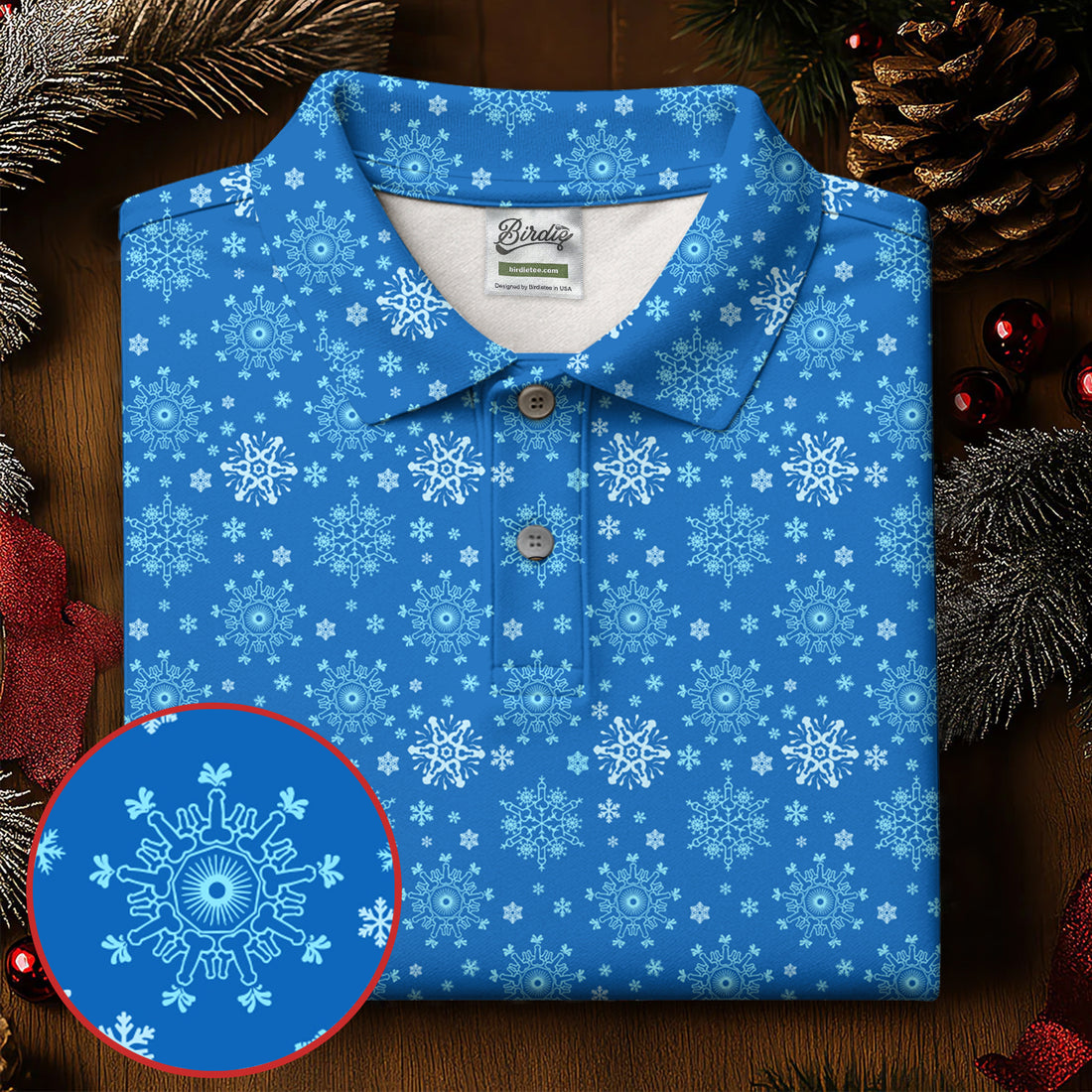 Dirty Funny Adult Humor Snowflakes Blue Golf Shirt, Fun Men's Golf Polos, Christmas Golf Shirt, Polo Shirts For Men