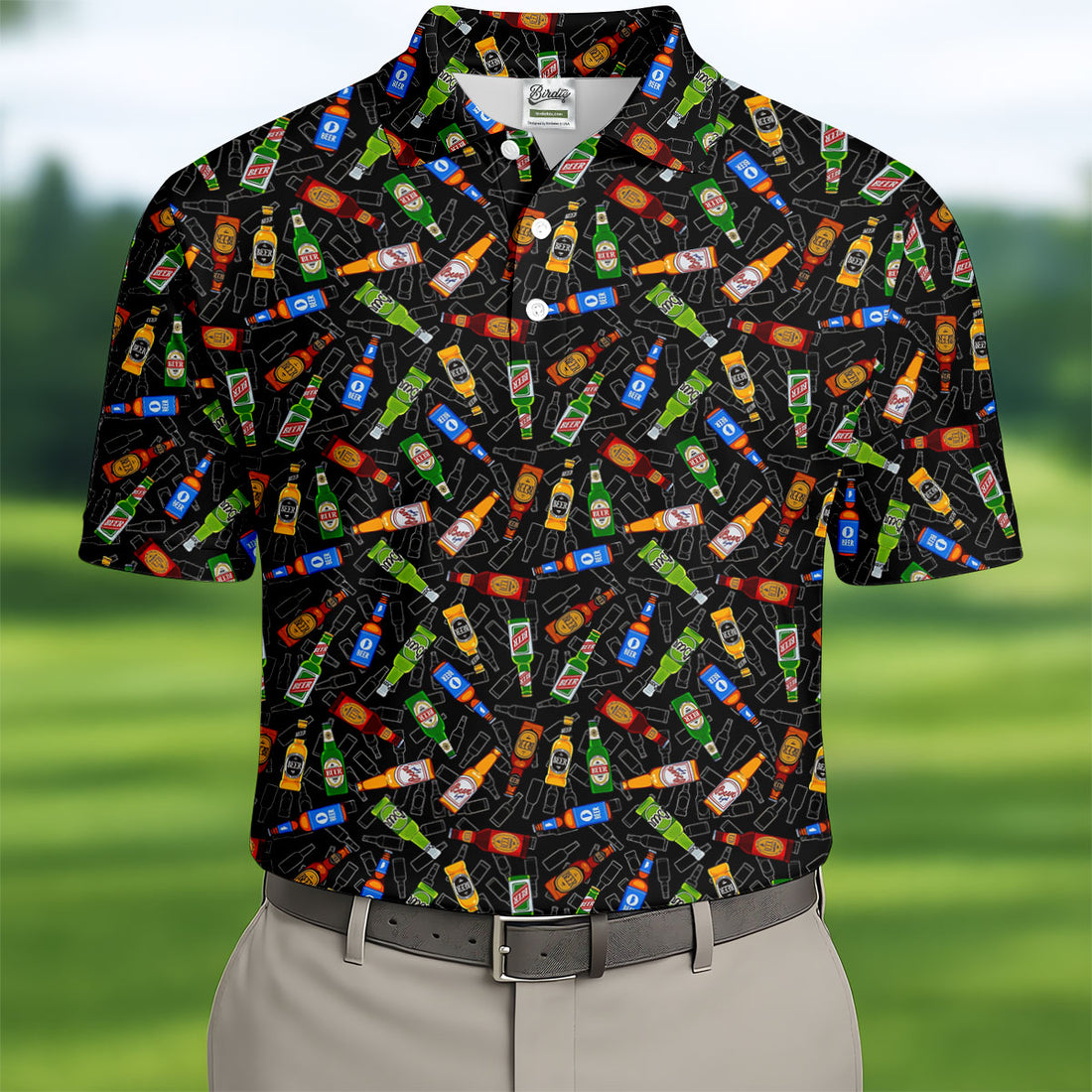 Beer Bottle Funny Golf Shirt, Golf And Beer Golf Tops For Men, Polo Shirts For Men, Golf Shirts For Men