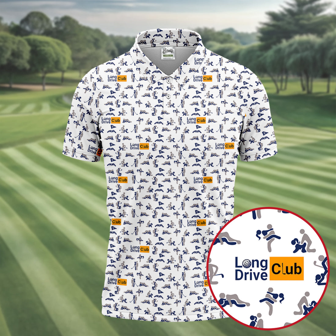 Funny Long Drive Club Adult Golf Polo Shirt, Men's Golf Shirt, Mens Golf Apparel