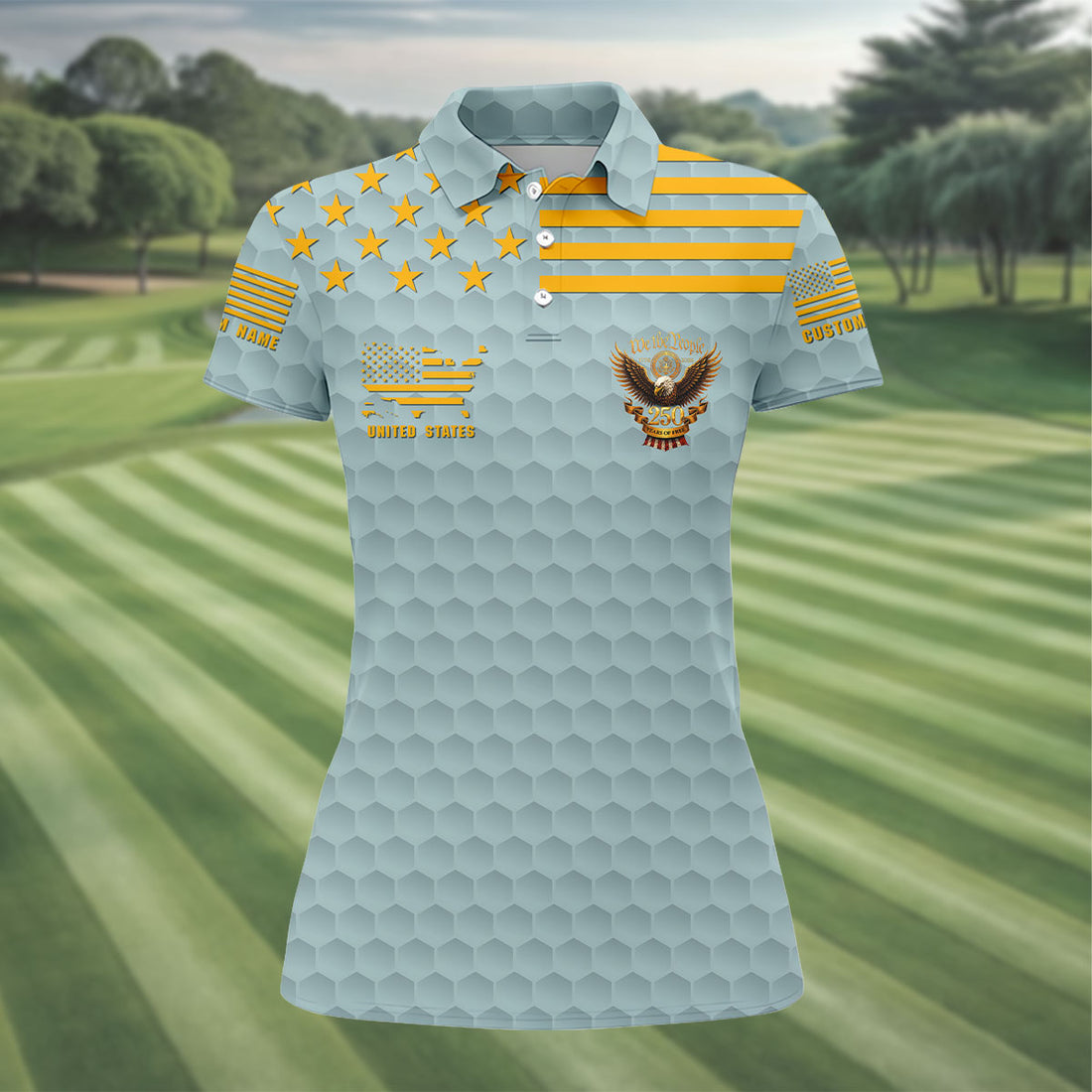 Air Force Veteran We The People 250 Years Of Free 4th Of July Golf Shirt, Women's Golf Tops
