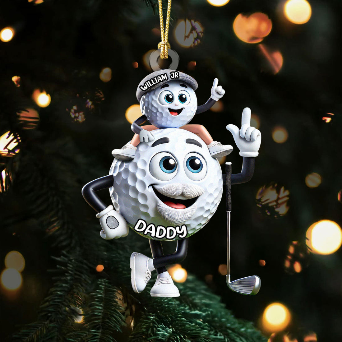 The Golf Father Fun Golf Ball Acrylic Ornaments, Golf Christmas Gifts, Funny Golf Presents, Dad  Golf Gift