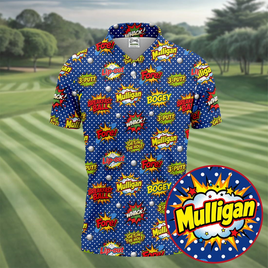 Funny Comic Pop Art Golf Shirt, Hawaiian Golf Shirt, Golf Shirts For Men