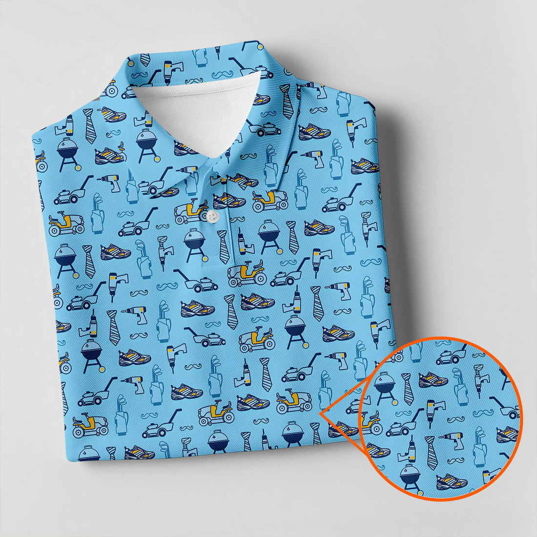 Dad Life Doodle Pattern Funny Golf Shirts, Father's Day Golf Shirt, Golf Gift For Dad