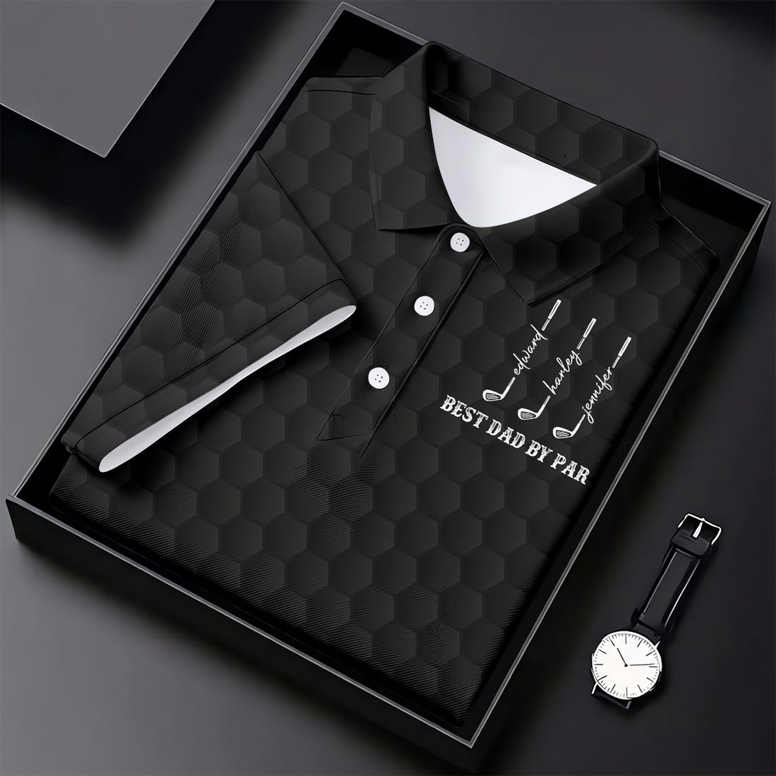 Best Dad By Par Father's Day Golf Shirt, Grandpa Golf Gift, Golf Gift For Dad, Polo Shirts For Men