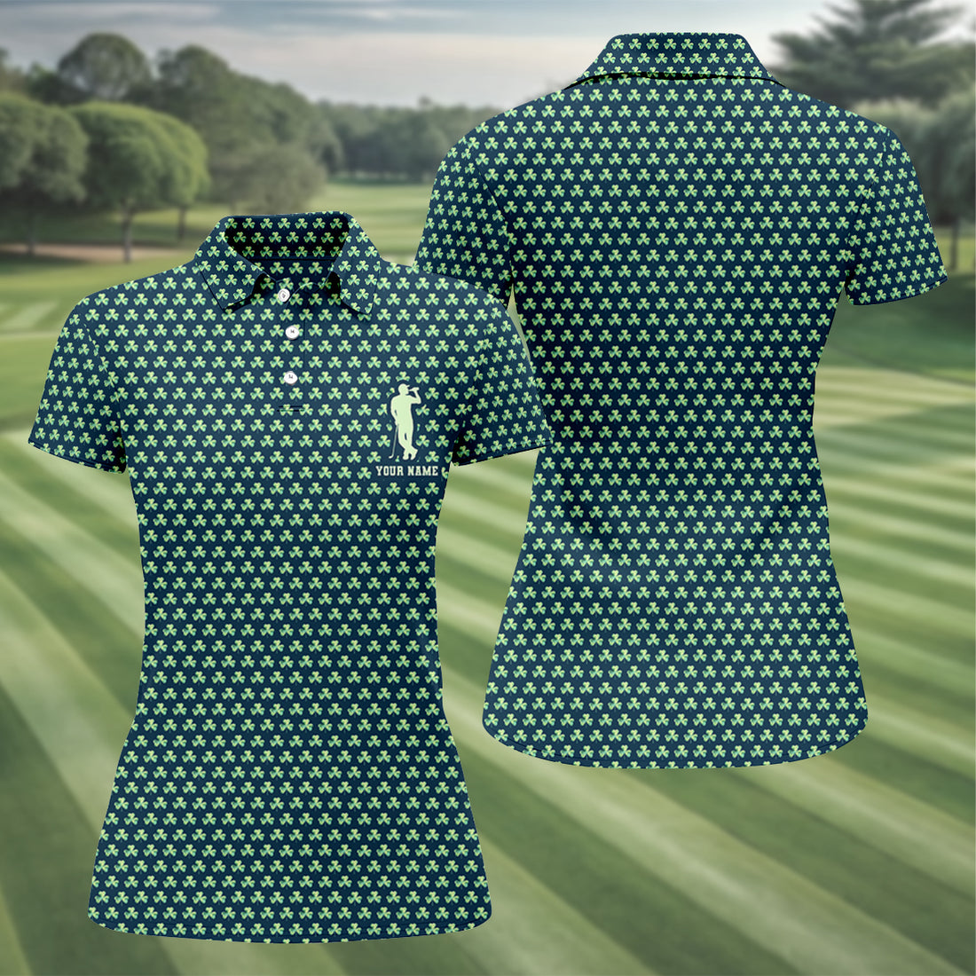 St Patrick's Day Shamrock Golf And Beer Green Golf Shirt, Women's Golf Tops, Ladies Golf Polos