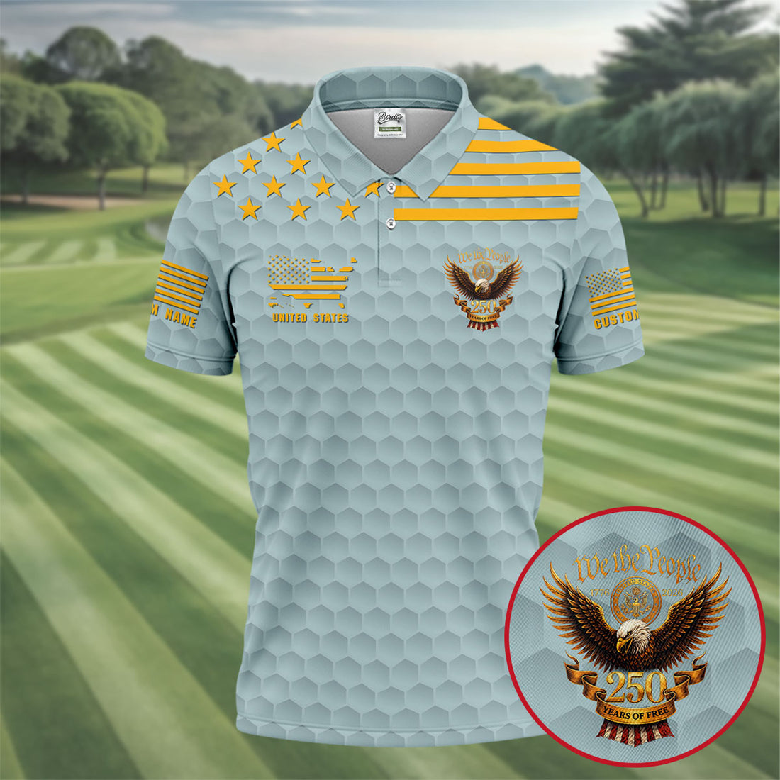 Air Force Veteran We The People 250 Years Of Free 4th Of July Golf Shirt, Golf Shirts For Men
