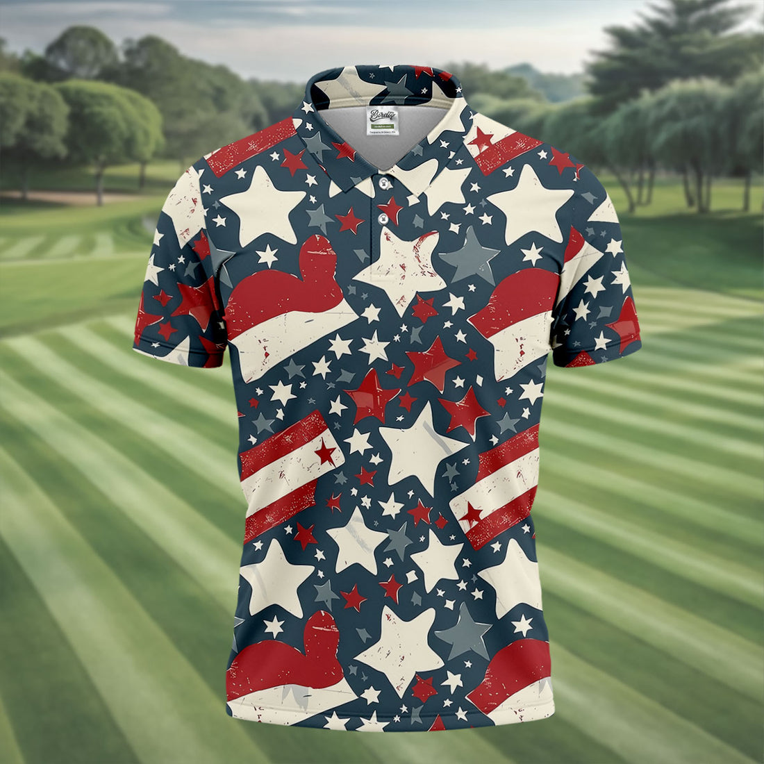 Distressed Texas Flag Golf Shirt, 250 Years Patriotic 4th Of July Golf Shirts For Men