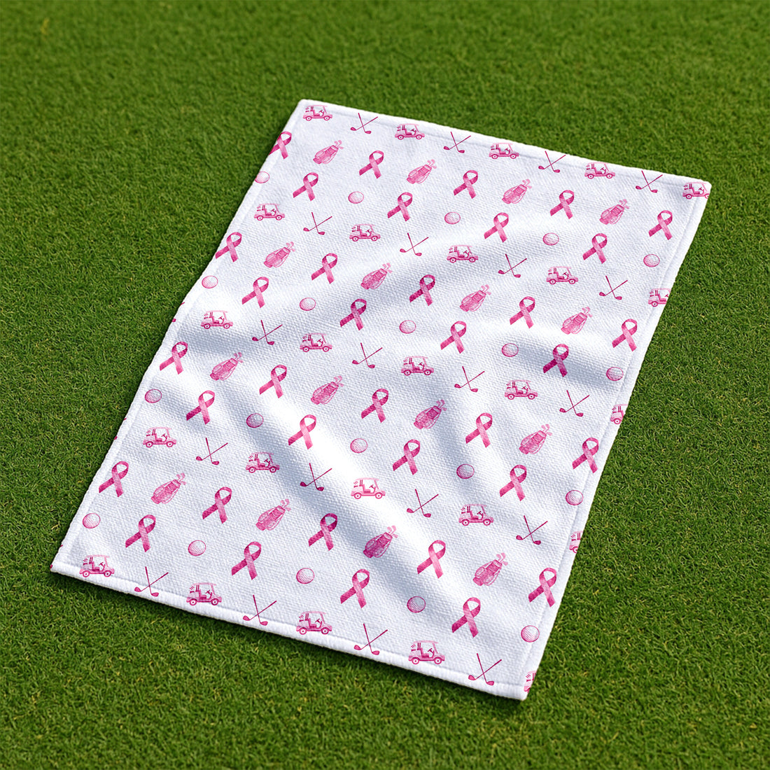 Pink Ribbon Breast Cancer Golf Towel, Unique Gift For Golfer, Christmas Golf Gift, Golf Accessories