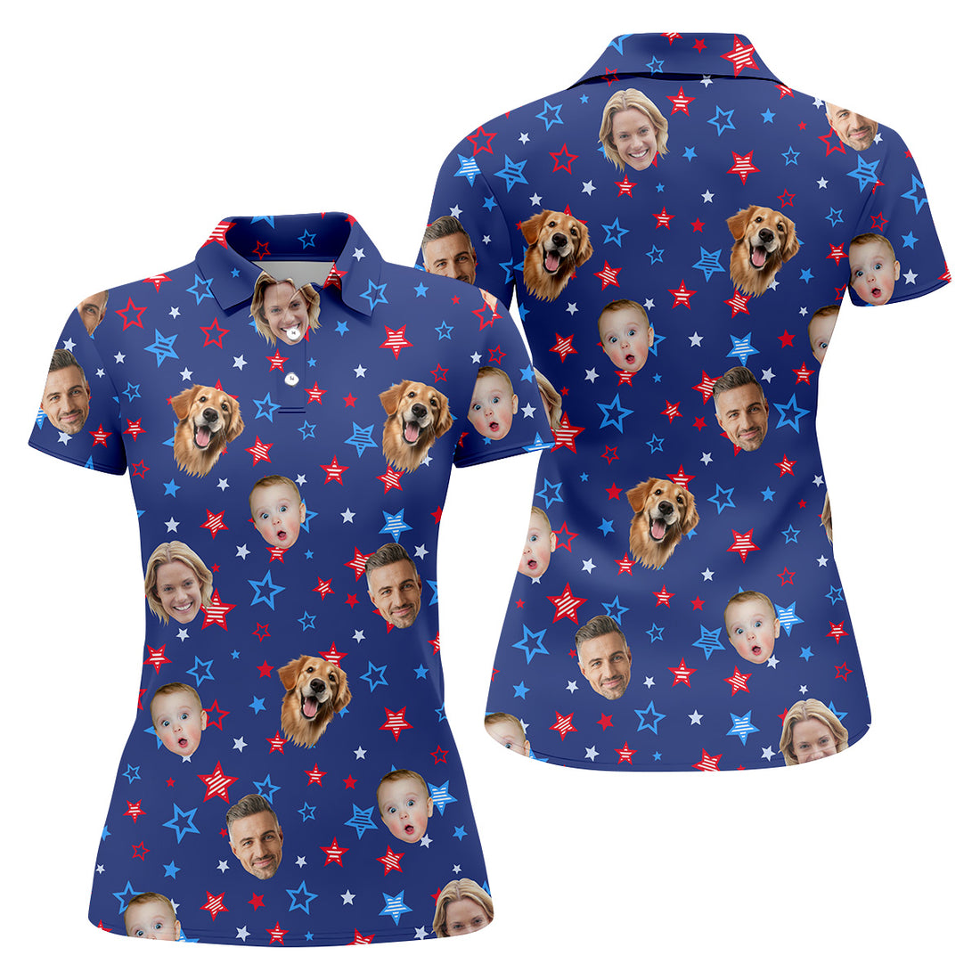 Personalized Dog Shirts  Custom Face Shirt, Long Sleeve Golf Shirts, Golf Polo For Ladies