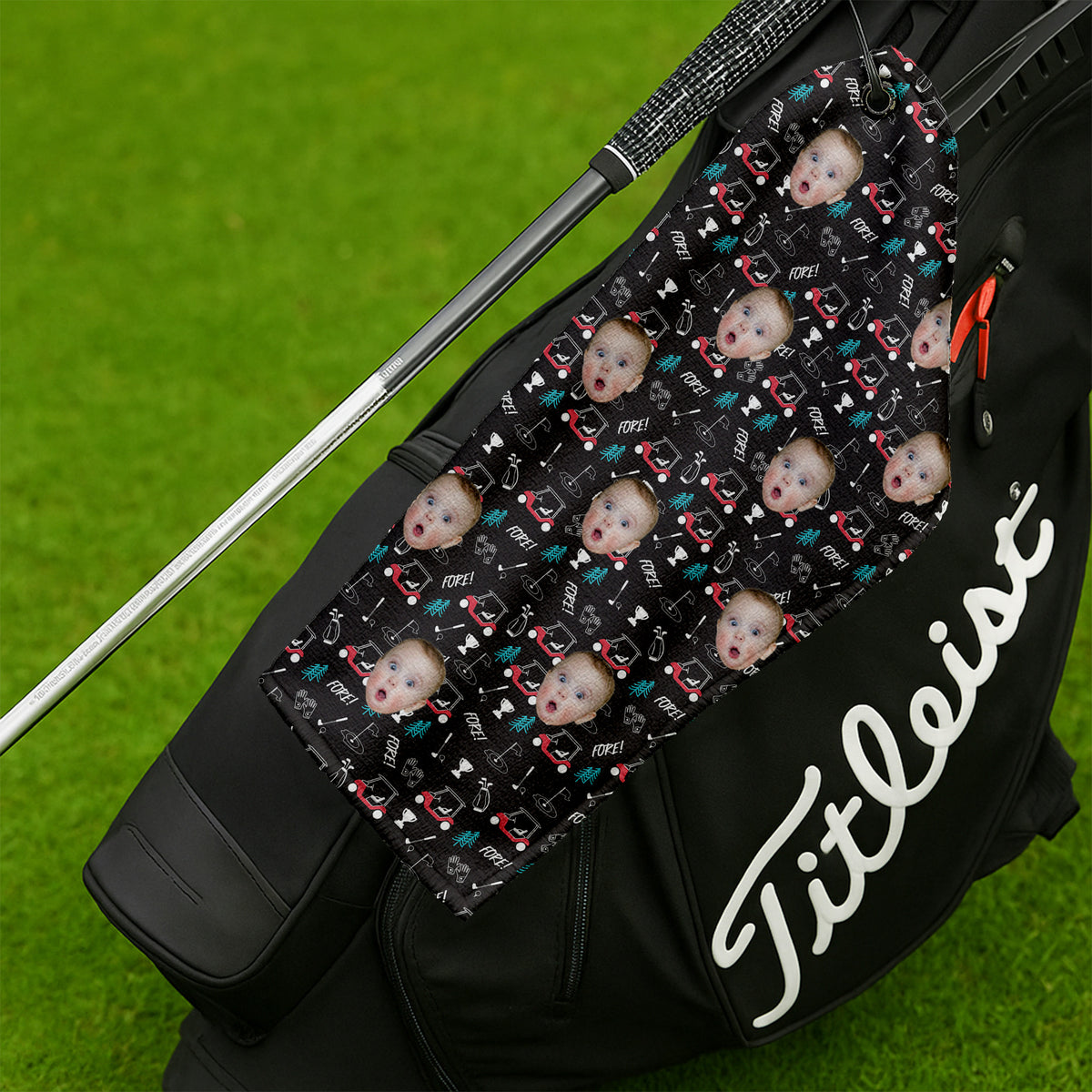 Golf Rag Fore! Golf Custom Face Black Small Funny Golf Towel, Golf Rag, Christm ...