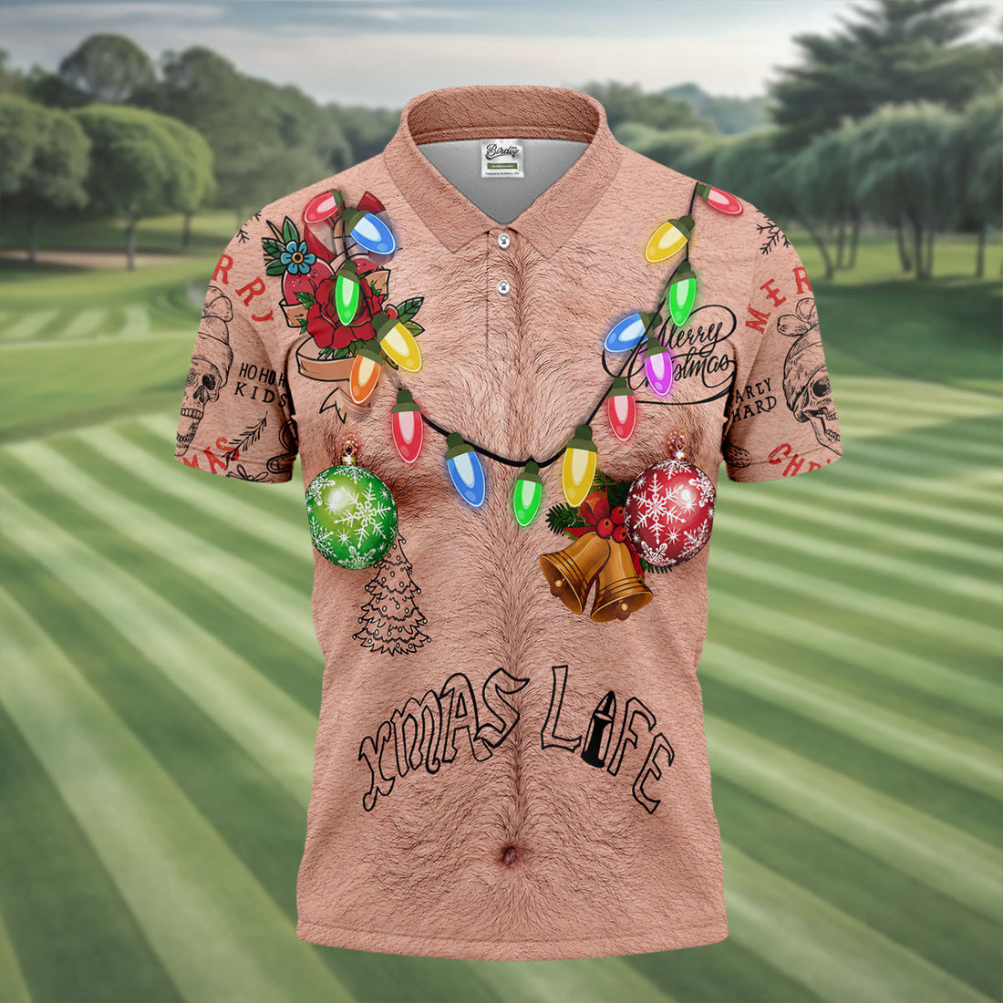 Funny Xmas Life Christmas Lights Body Golf Shirt, Ugly Christmas Shirt, Christmas Golf Shirt