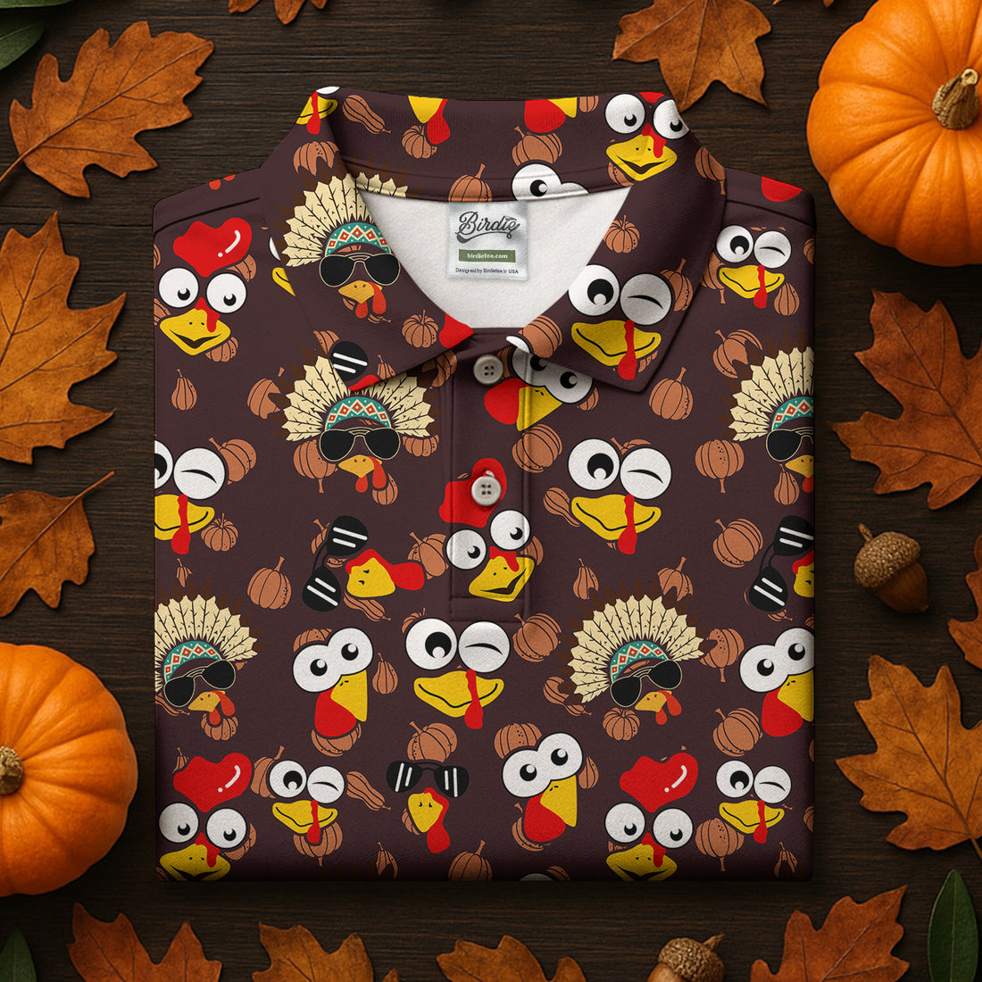 Thanksgiving Polo Golf Shirt For Women, Pumpkin Turkey Fun Women's Golf Shirts, Thanksgiving Golf Gift For Ladies