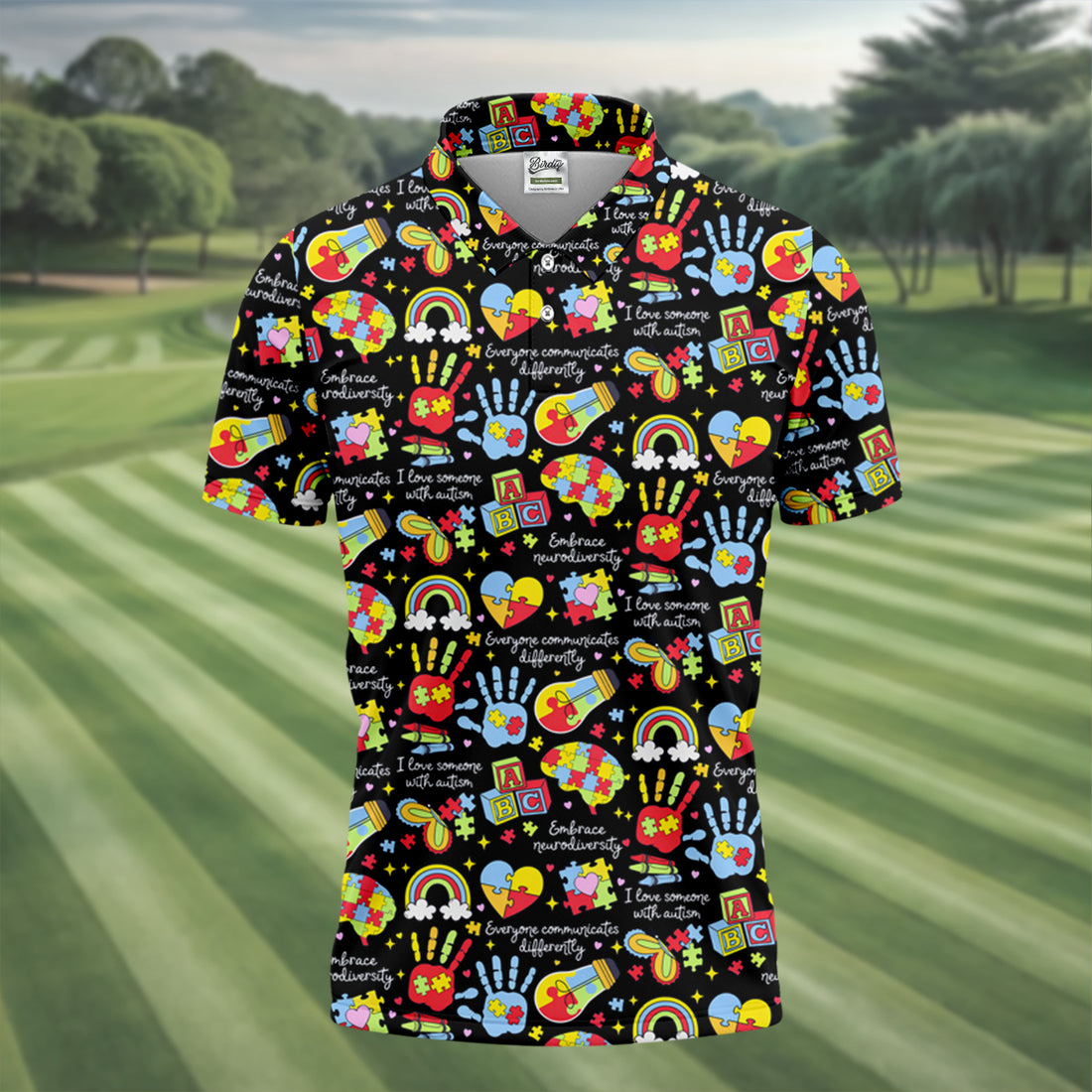 I Love Someone With Autism Black Golf Shirt, Autism Awareness Color Polo Shirts For Men, Golf Shirts For Men