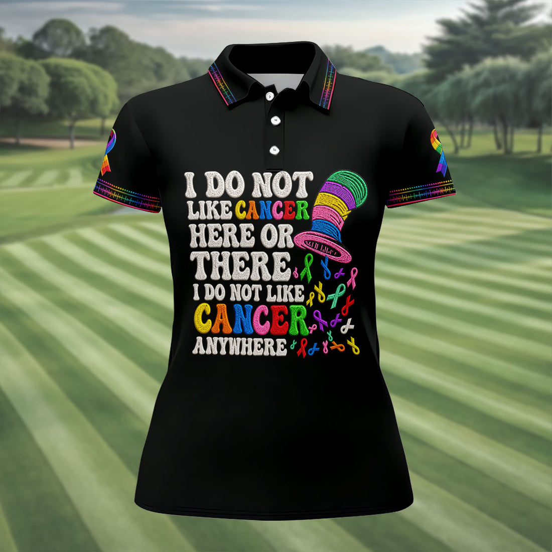 I Do Not Like Cancer Anywhere Awareness Polo Shirt, Women's Sleeveless Golf Shirt, Ladies Golf Top