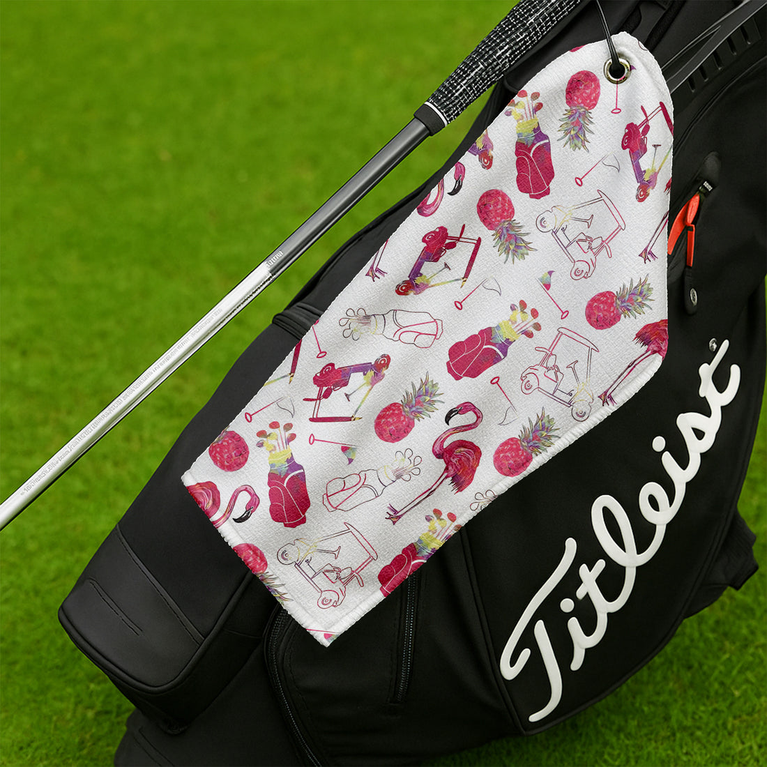 Flamingo Golf Towel, Golf Towel Women, Golf Rag, Ladies Golf Gift