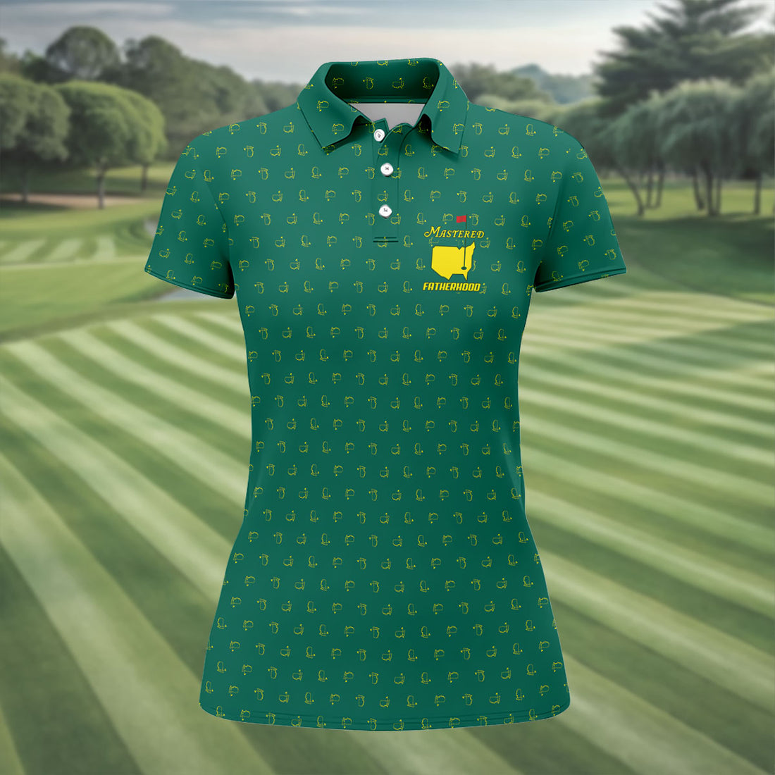 Mastered Fatherhood Masters Tournament Dark Green Golf Shirt, Golf Shirt For Women, Ladies Golf Shirts