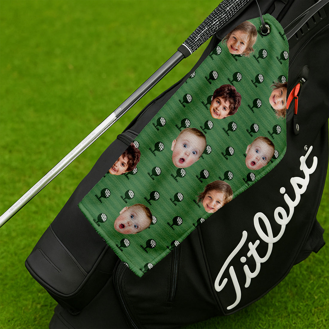 Custom Golf Towel With Kids Photo, Custom Face Gift, Cool Golf Towel, Christmas Golf Gift