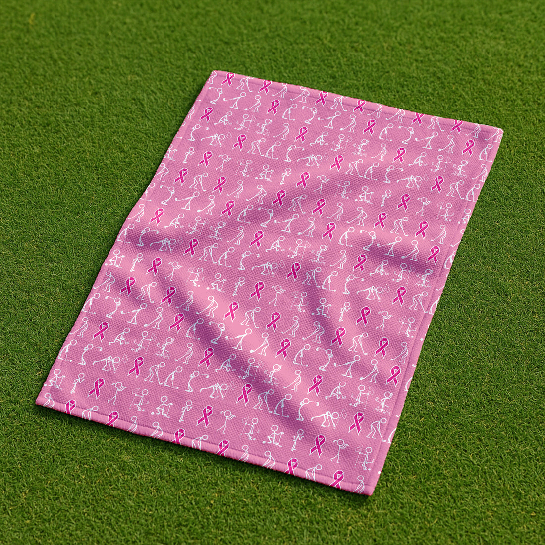 Funny Stick Figure Golf Towel, Breast Cancer Golf Towel, Unique Gift For Golfer, Christmas Golf Gift, Golf Accessories