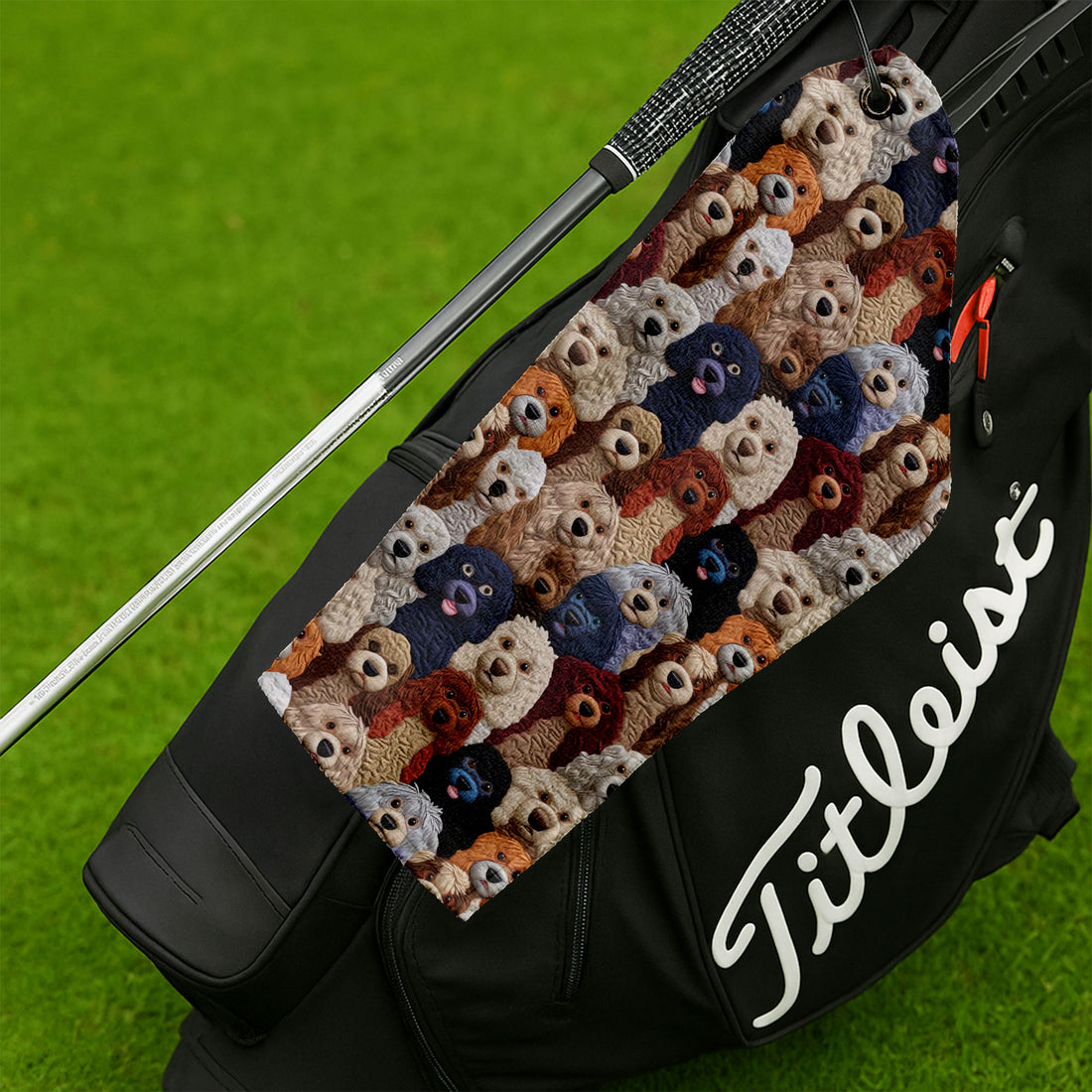 Cartoon Poodle Dog Golf Towels, Gifts For Dog Lovers, Gifts For Golf Lovers