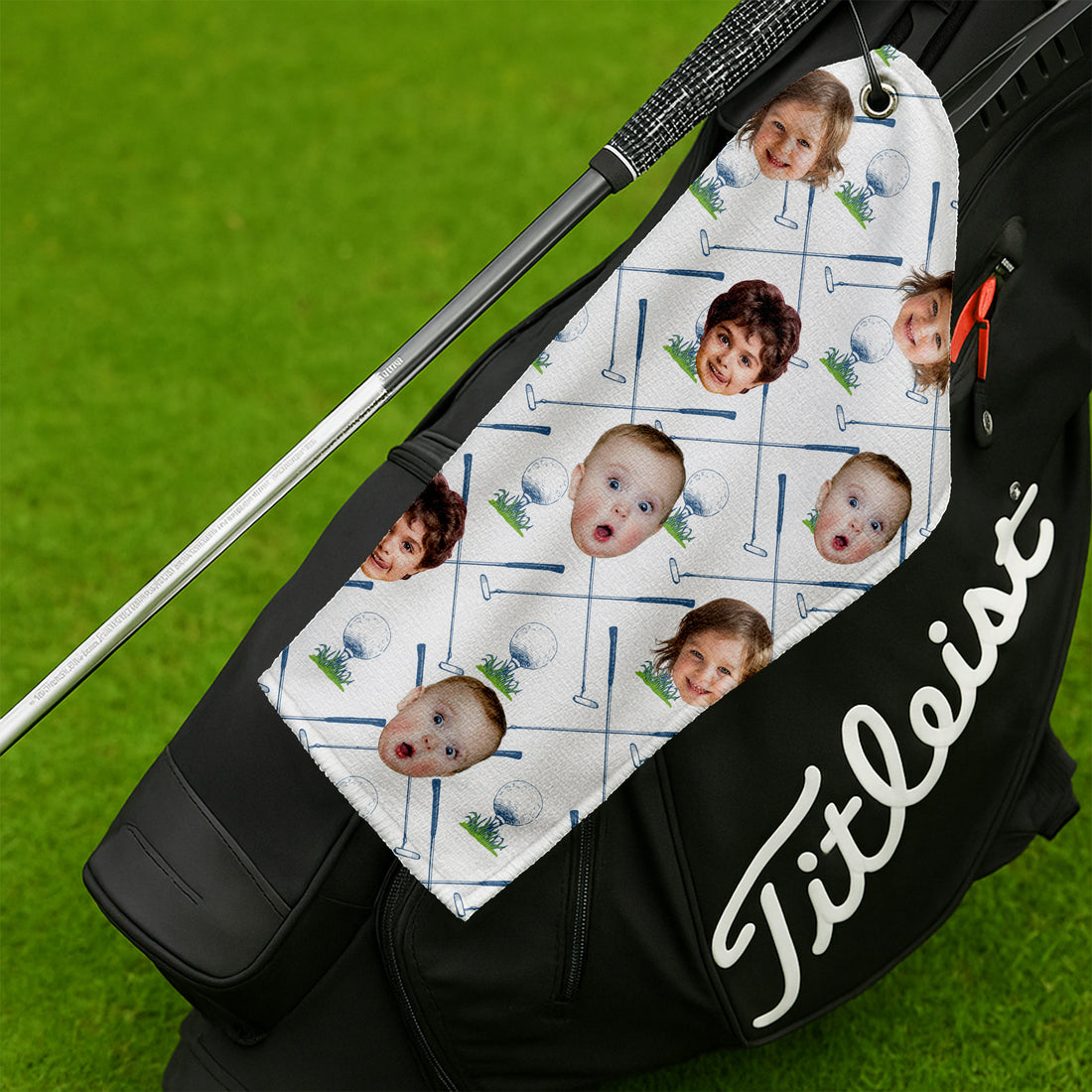 Custom Golf Towel With Kids Photo, Golf Rag, Cool Golf Towel, Gifts For The Golfing Dad