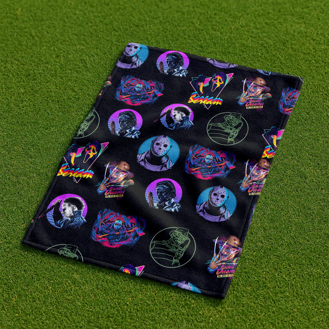 Scary Movie Characters Golf Towel, Unique Gift For Golfer, Christmas Golf Gift, Golf Accessories