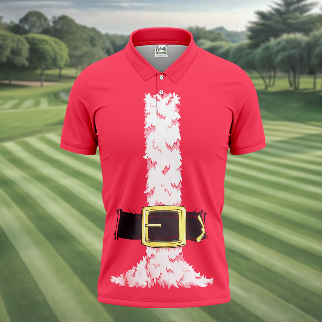 Funny Santa Claus Golf Tops For Men, Christmas Golf Shirt, Polo Shirts For Men, Christmas Golf Shirt