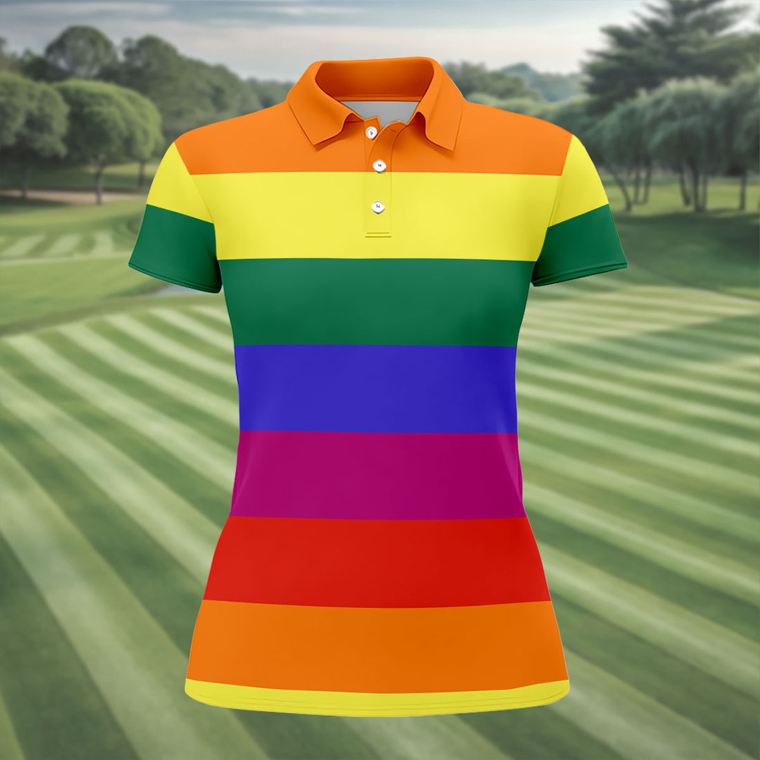 LGBT Rainbow Pride Month Celebrate Ladies Golf Tops, Pride Colors Golf Shirt For Women